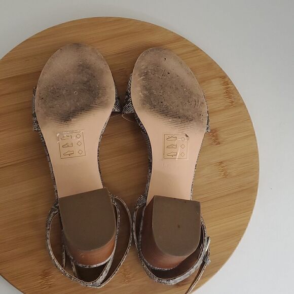 J. Crew Snake Print Square Heel Strappy Sandals Women's Shoe Size 8.5 - Picture 9 of 10